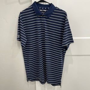 Bonobos golf shirt Navy w stripe. Size Large Slim